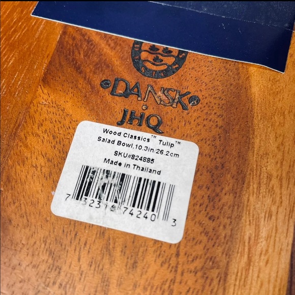 Dansk teakwood large serving bowl tulip new - Picture 8 of 16